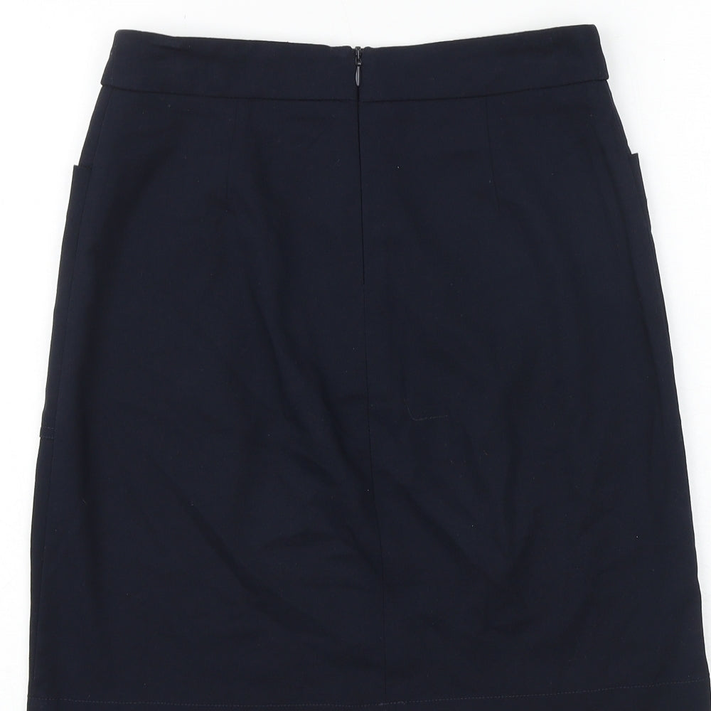 NEXT Womens Blue Polyester A-Line Skirt Size 6 Zip