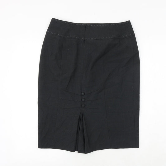 Marks and Spencer Womens Grey Polyester A-Line Skirt Size 12 Zip