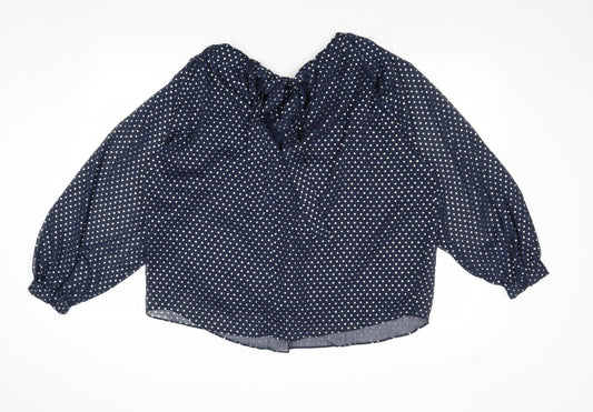 Womens UK Size 14 Marks and Spencer Blue Basic Blouse
