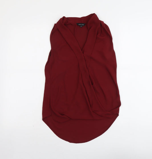 Womens UK Size 6 New Look Red Basic Tank