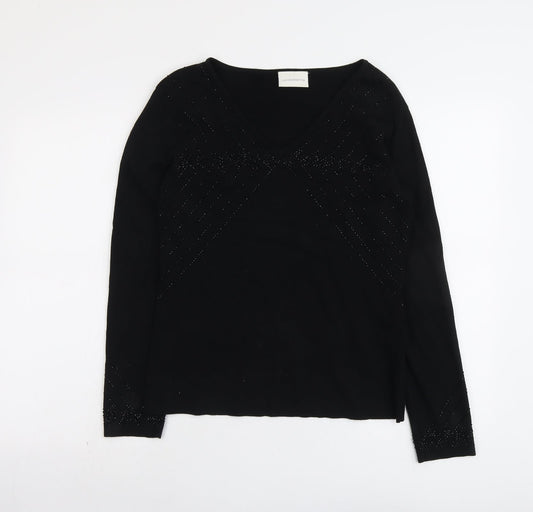 Womens UK Size M Liz Claiborne Black Pullover Jumper