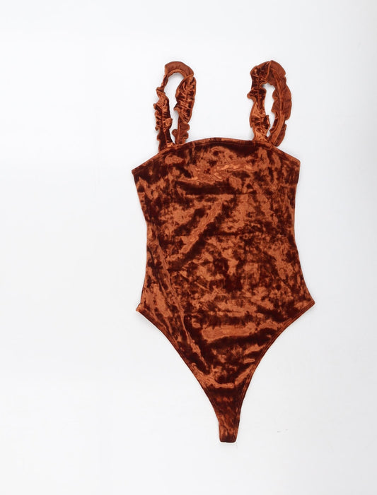 Womens UK Size S Urban Outfitters One-Piece Brown Bodysuit