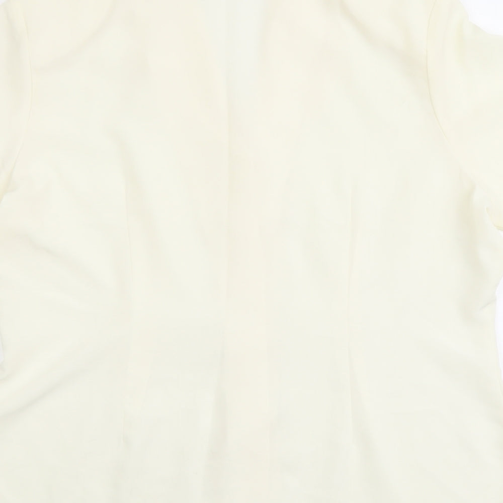 Womens UK Size 16 Debenhams Ivory Basic Button-Up