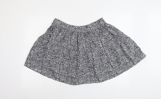 Marks and Spencer Womens Blue Floral Cotton Skater Skirt Size 16