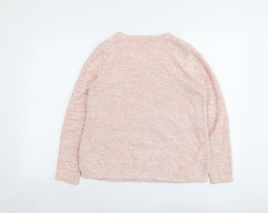 Womens UK Size 12 M&Co Pink Pullover Jumper