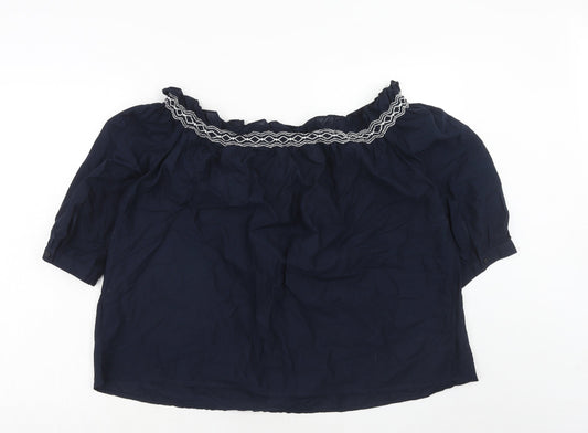 Womens UK Size 8 Marks and Spencer Blue Basic Blouse