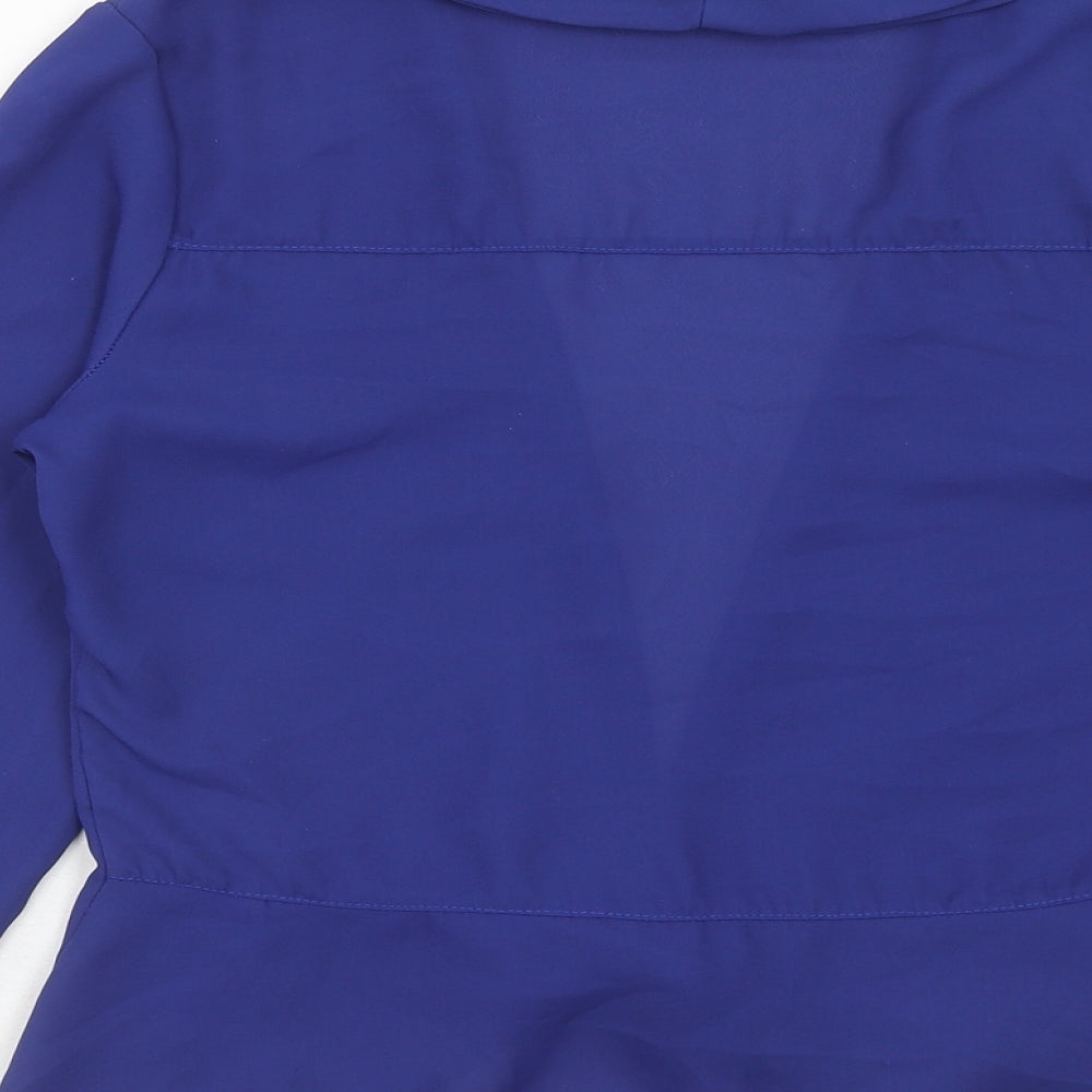 Abollria Womens Blue Polyester Kimono Blouse Size S V-Neck