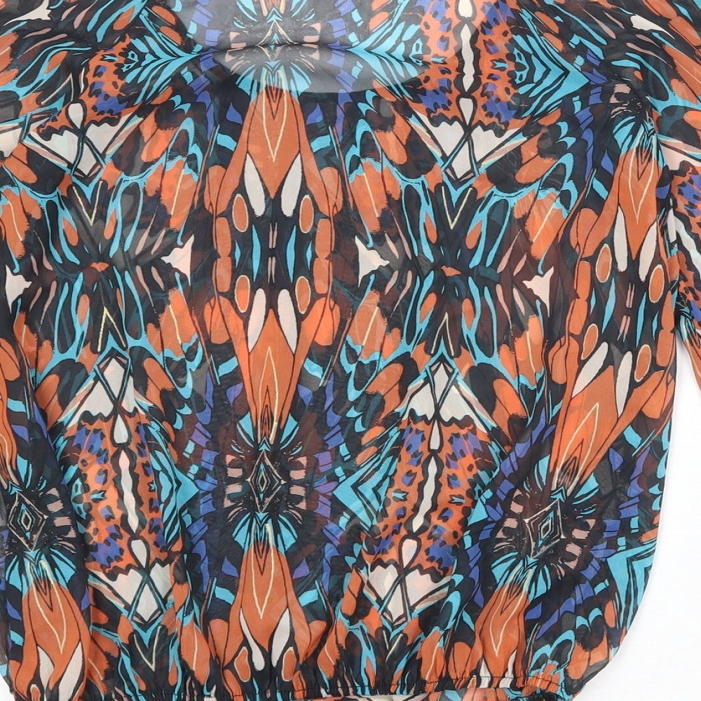 Womens UK Size 10 New Look Multicoloured Basic Blouse