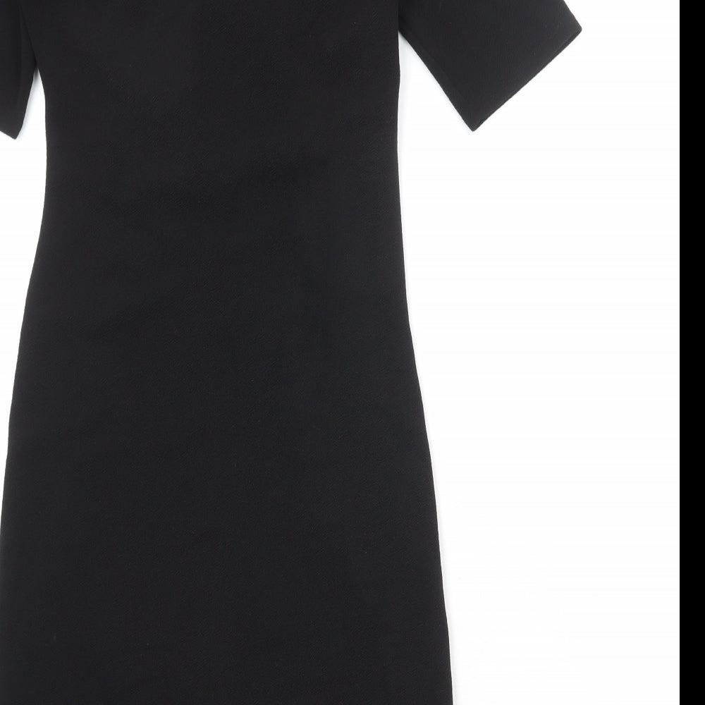 Dorothy Perkins Womens Black Polyester A-Line Size 8 V-Neck Pullover