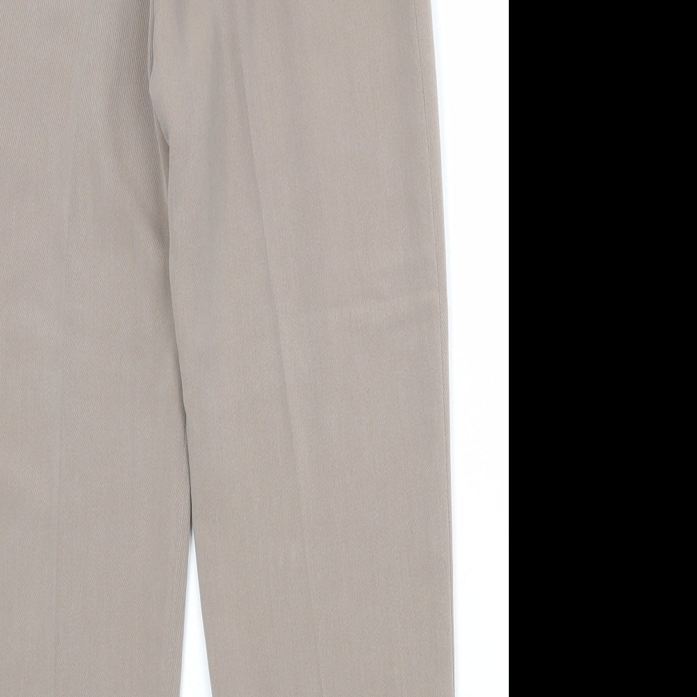 Country Casuals Womens Beige Polyester Trousers Size 10 Regular Zip