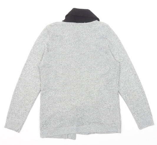 Envy Womens Grey V-Neck Acrylic Pullover Jumper Size S - Twin Set