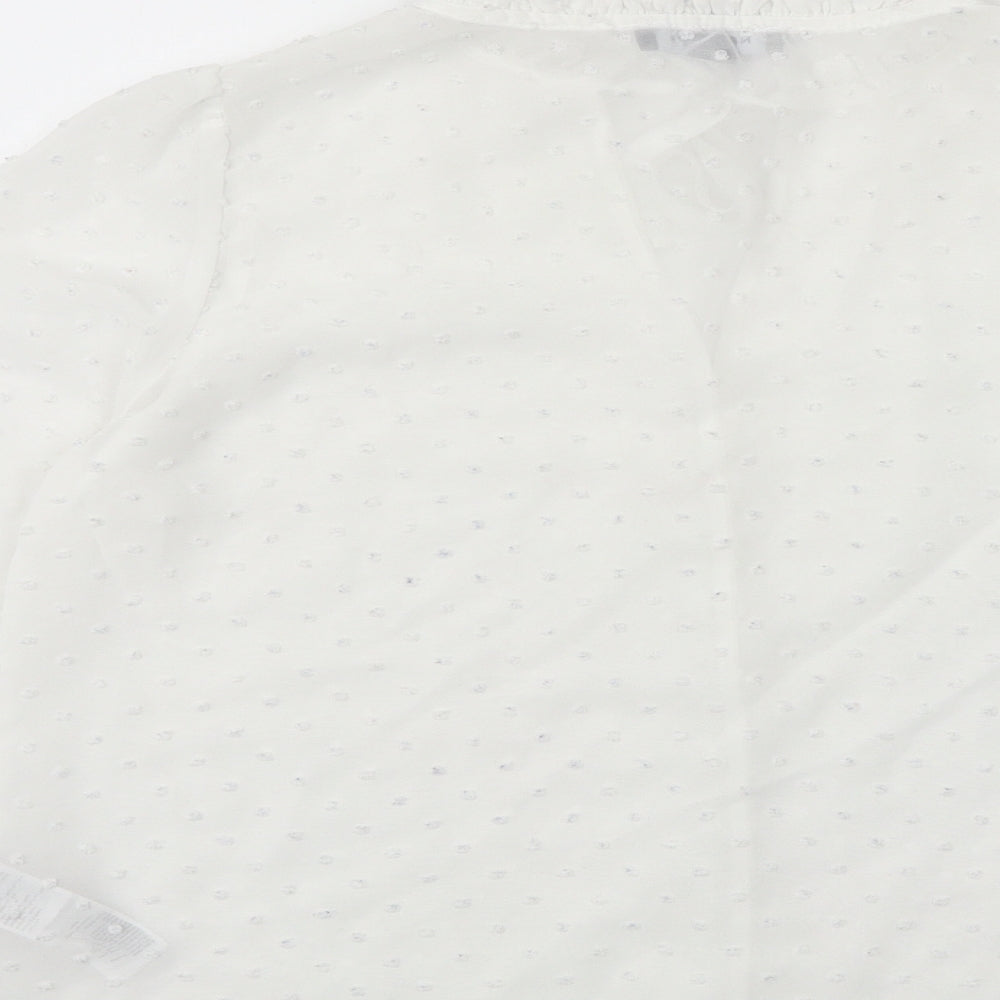 Womens UK Size 6 New Look White Basic Button-Up