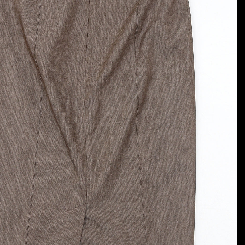 NEXT Womens Brown Polyester A-Line Skirt Size 10 Zip