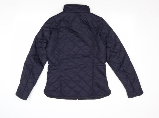 Womens UK Size 8 H&M Blue Quilted Coat