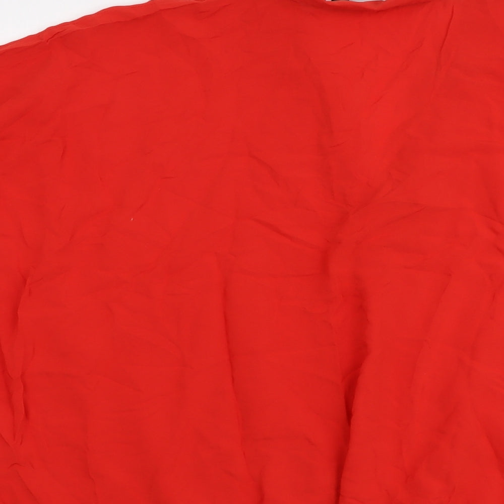 Womens UK Size M Zara Red Basic Blouse