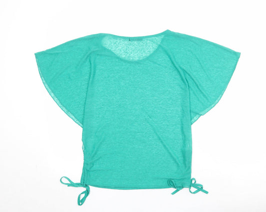 Quiz Womens Green Polyester Basic T-Shirt Size 8 Round Neck