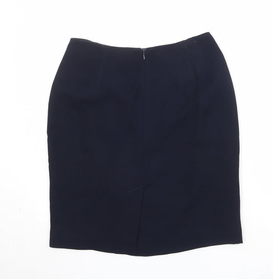 Precis Womens Black Polyester A-Line Skirt Size 12 Zip