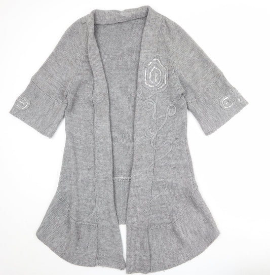 Womens UK Size 10 Roman Grey Cardigan Jumper
