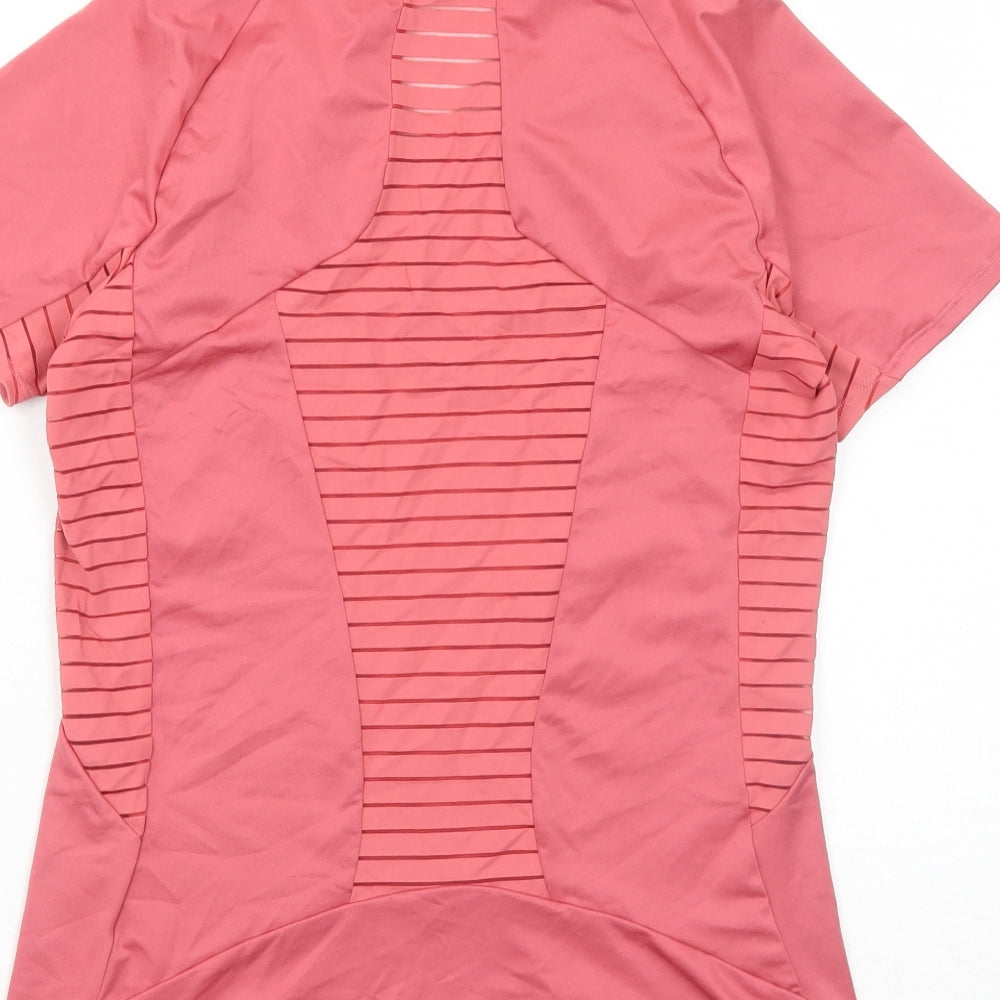 DECATHLON Womens Pink Polyester Pullover T-Shirt Size S Round Neck Pullover