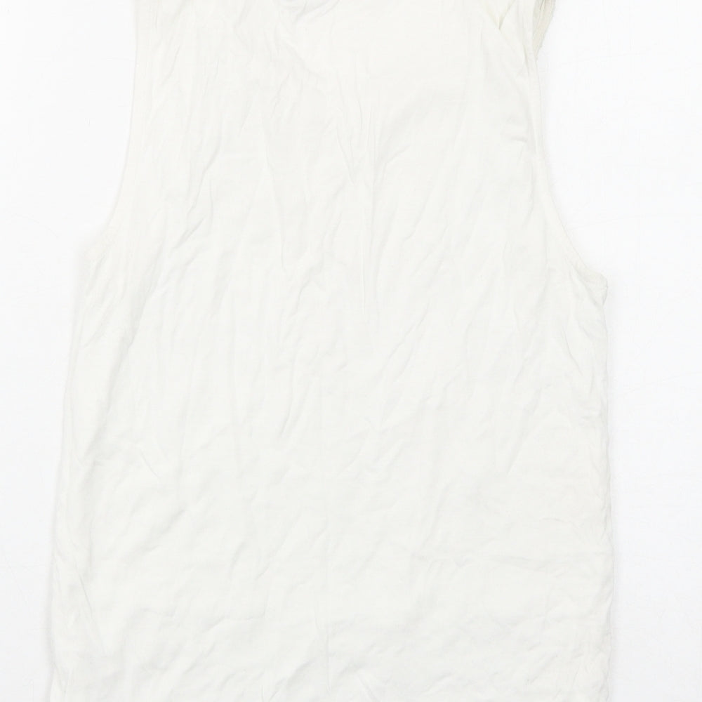 Womens UK Size 8 New Look White Basic Tank