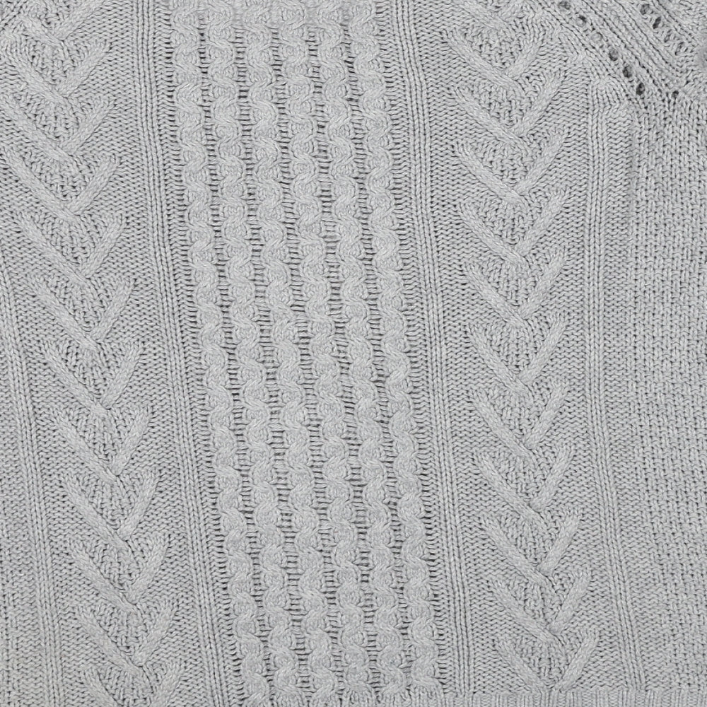 Gap Womens Grey Round Neck Nylon Pullover Jumper Size M