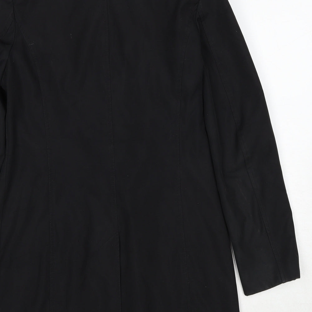 Brand and care label for Principles women’s black overcoat coat, size UK 10, snap