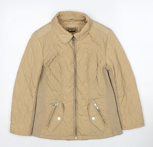Womens UK Size 8 Marks and Spencer Beige Quilted Coat