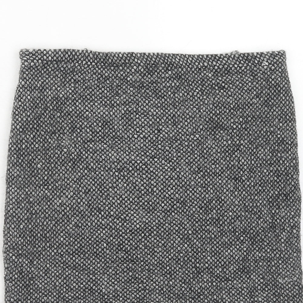 Maria Bellentani Womens Grey Geometric Acrylic A-Line Skirt Size 8