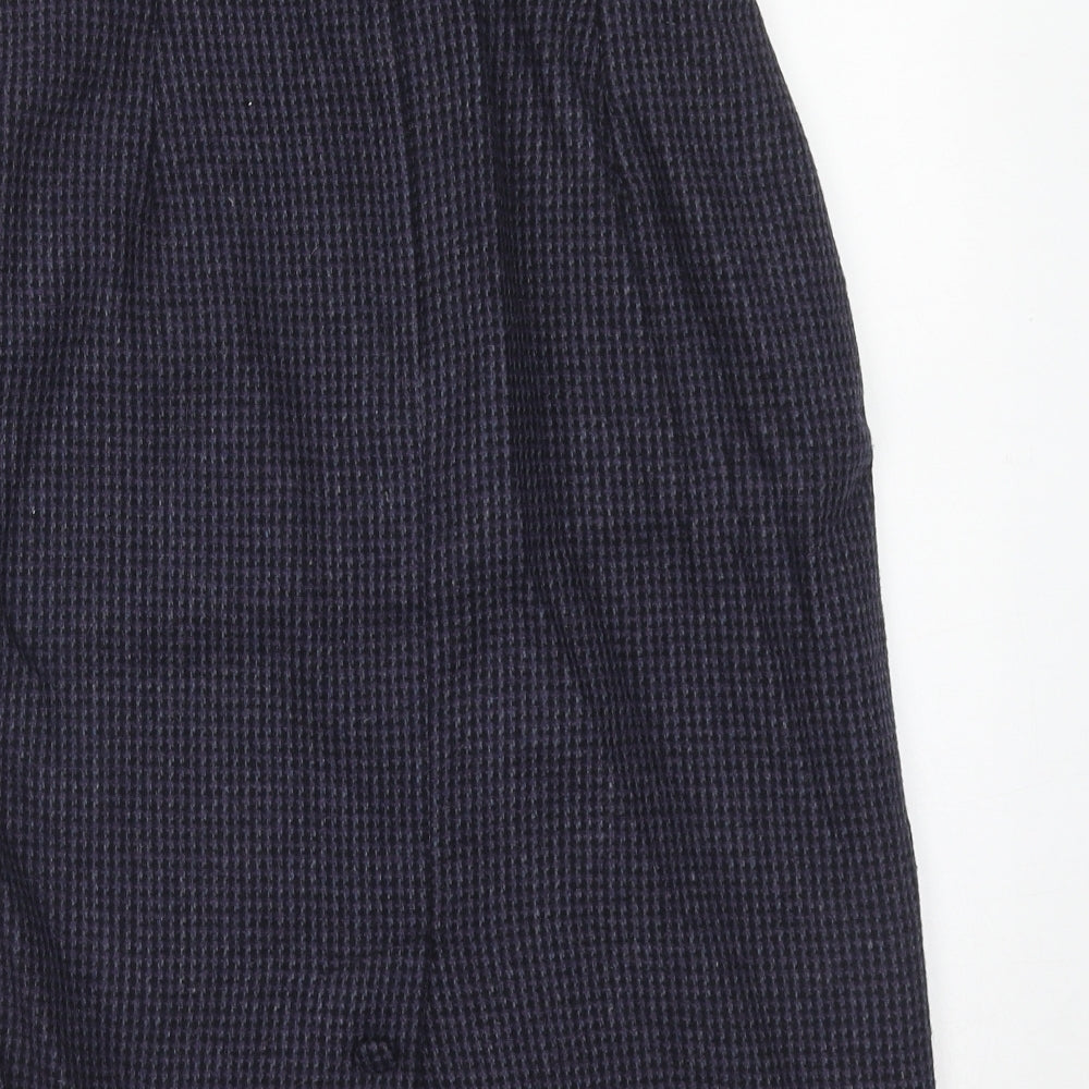 Etam Womens Purple Geometric Wool Straight & Pencil Skirt Size 16 Zip