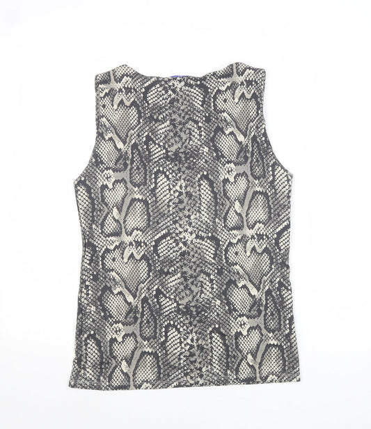 Womens UK Size L Zara Grey Basic Tank