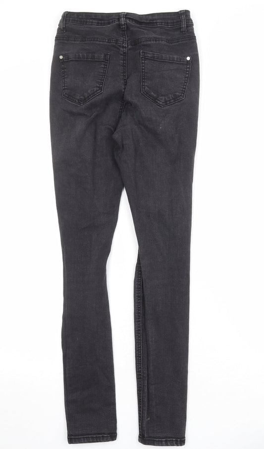 Missguided Womens Black Cotton Skinny Jeans Size 10 Regular Zip