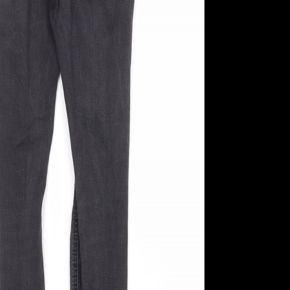 Missguided Womens Black Cotton Skinny Jeans Size 10 Regular Zip