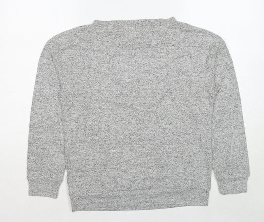 Golddigga Womens Grey Round Neck Viscose Pullover Jumper Size 10