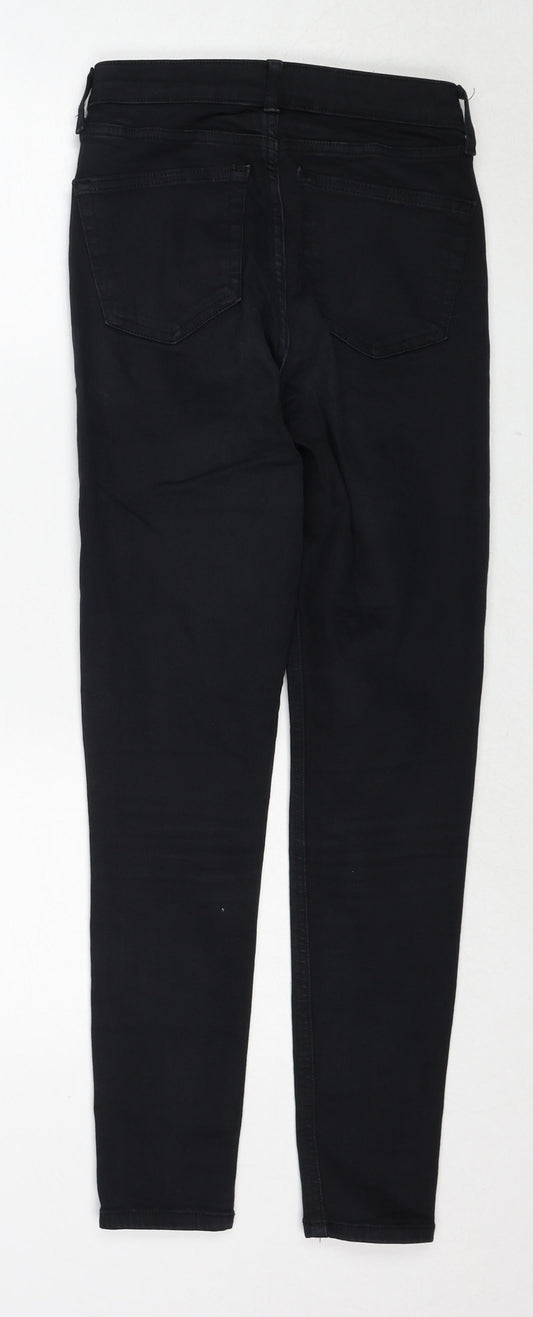 Topshop Womens Black Cotton Skinny Jeans Size 26 in L32 in Regular Zip