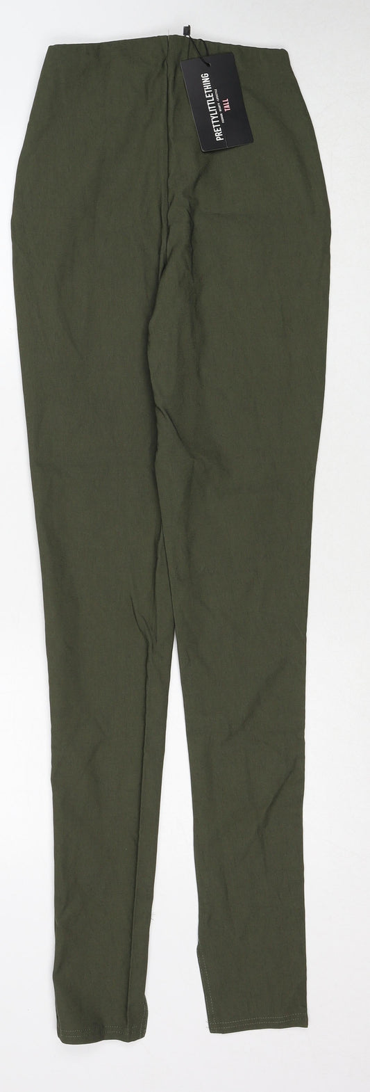 Womens UK Size 6 PRETTYLITTLETHING Regular Fit Green Trousers