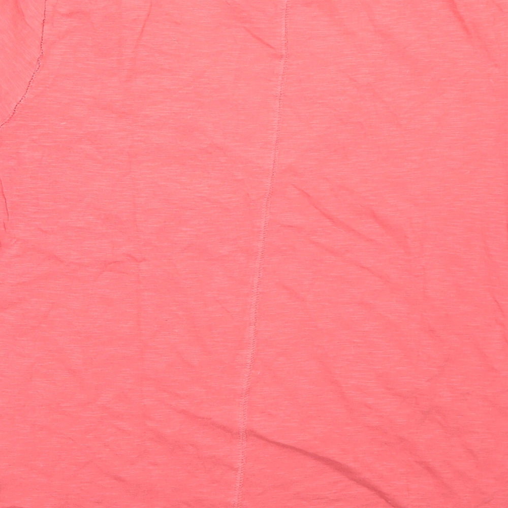 John Lewis Womens Pink Cotton Basic T-Shirt Size 10 V-Neck