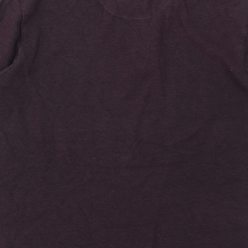 Burton Mens Purple Cotton Polo Size M Collared Button