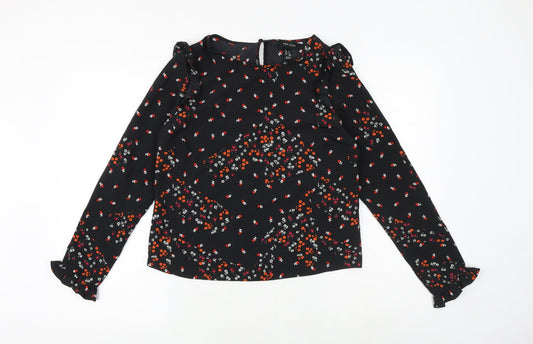 Womens UK Size 8 New Look Black Basic Blouse