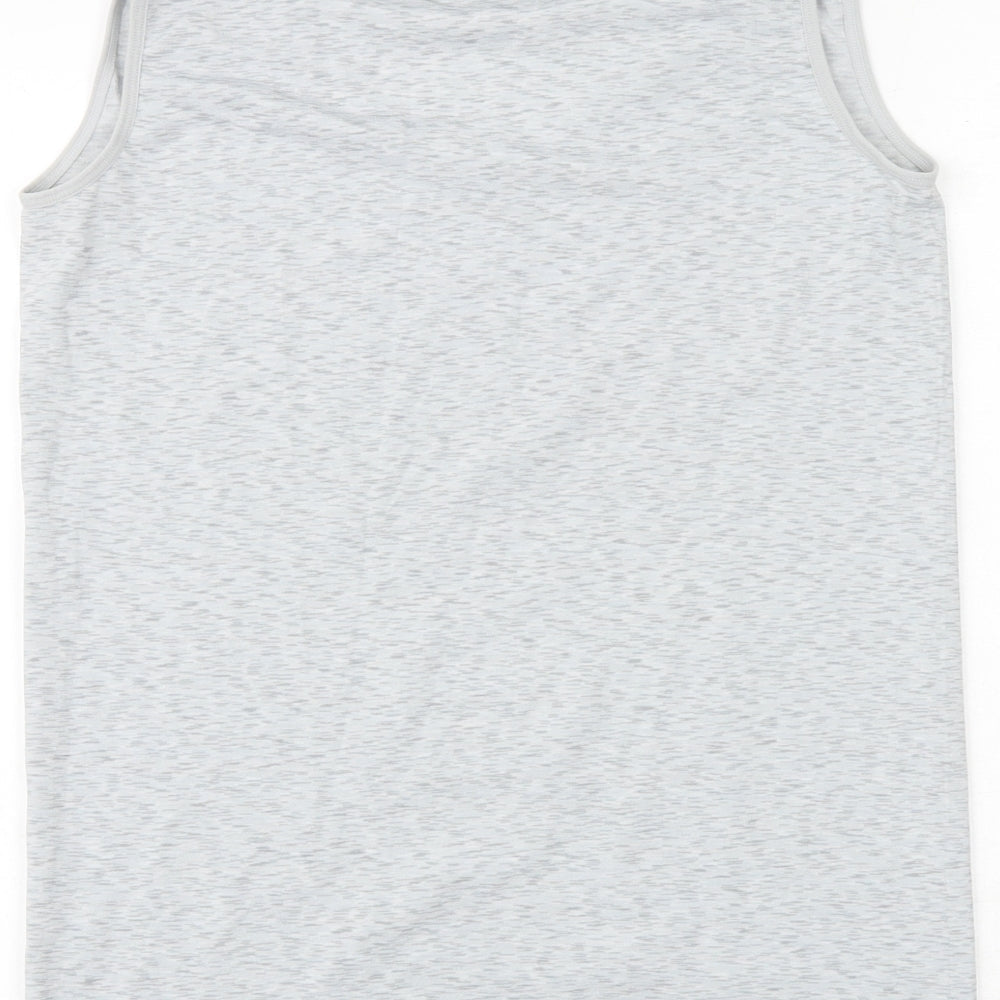 Blu Apparel Womens Grey Polyester Basic Tank Size 16 V-Neck
