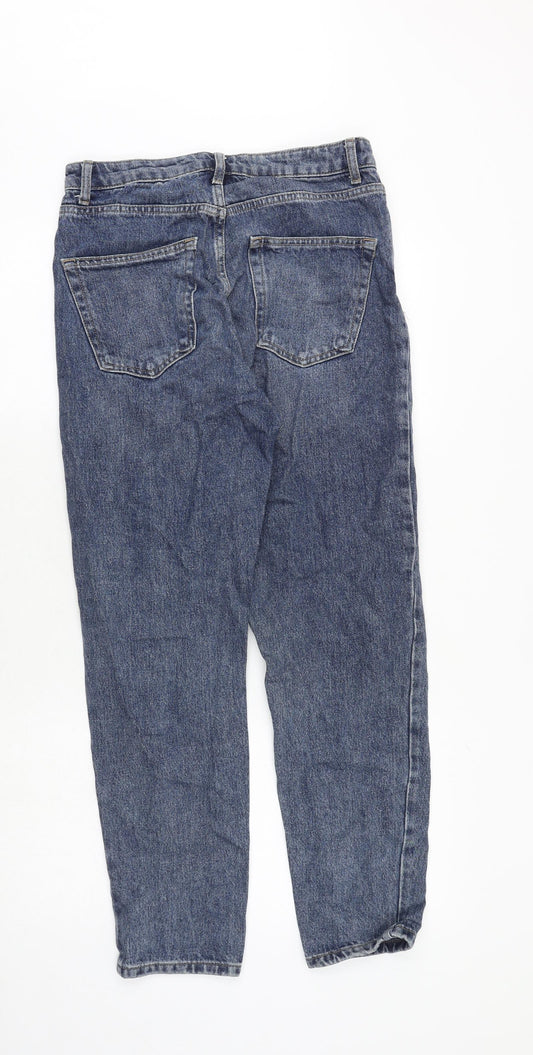 Topshop Womens Blue Cotton Skinny Jeans Size 30 in Extra-Slim Zip