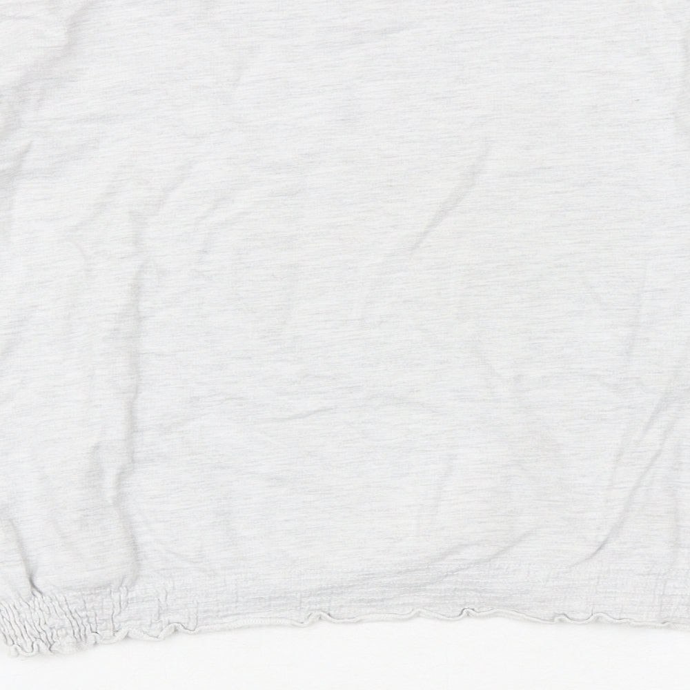 H&M Girls Grey 100% Cotton Pullover Sweatshirt Size 9-10 Years Pullover - Cat