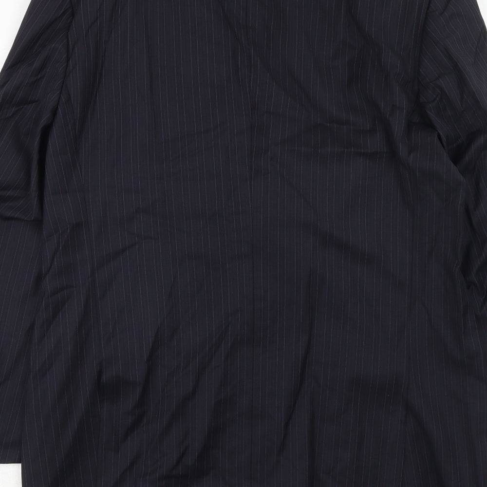 French Eye Mens Blue Striped Wool Jacket Suit Jacket Size 42 Regular