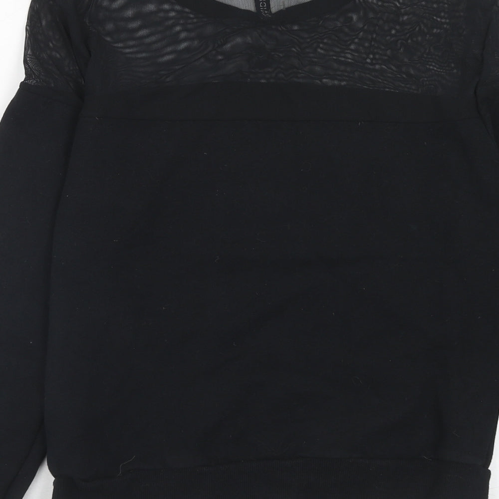 H&M Womens Black Polyamide Pullover Sweatshirt Size S Pullover