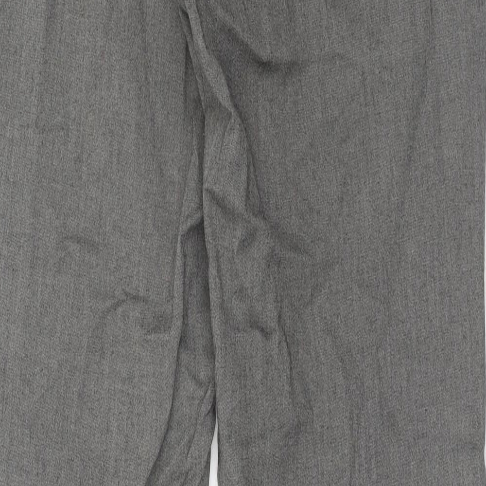 Marks and Spencer Mens Grey Polyester Trousers Size 30 in L33 in Regular Hook & Eye