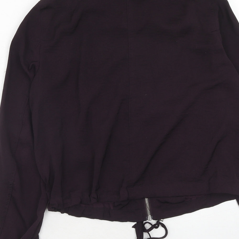 Womens UK Size 4 H&M Purple Bomber Jacket