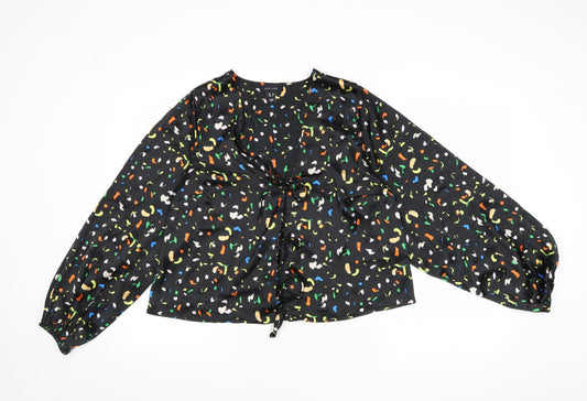 Womens UK Size 10 New Look Black Basic Blouse