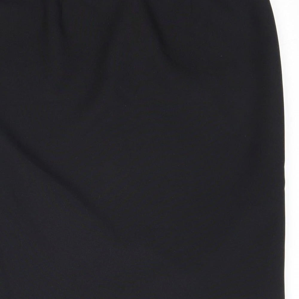 Dorothy Perkins Womens Black Polyester A-Line Skirt Size 10 Zip