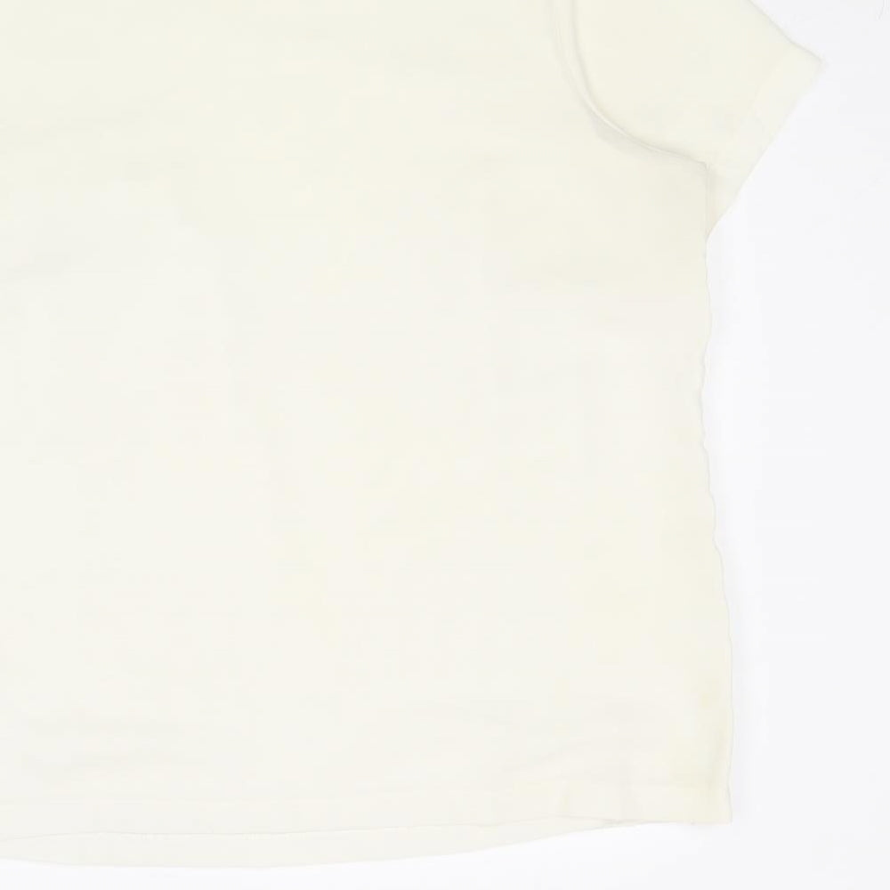 Womens UK Size 14 Marks and Spencer Ivory Basic T-Shirt