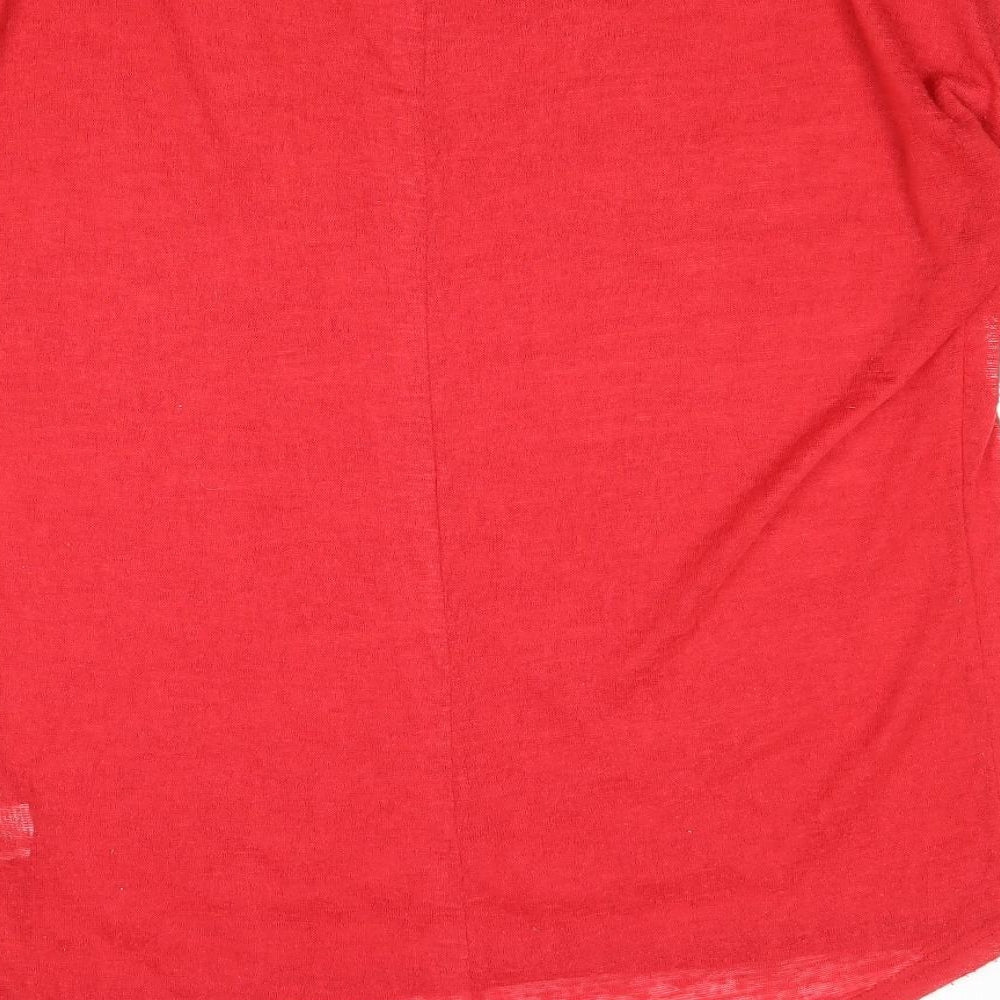 Womens UK Size XL Paper Scissors Red Basic Blouse