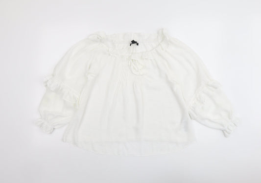 Womens UK Size 6 New Look White Basic Blouse